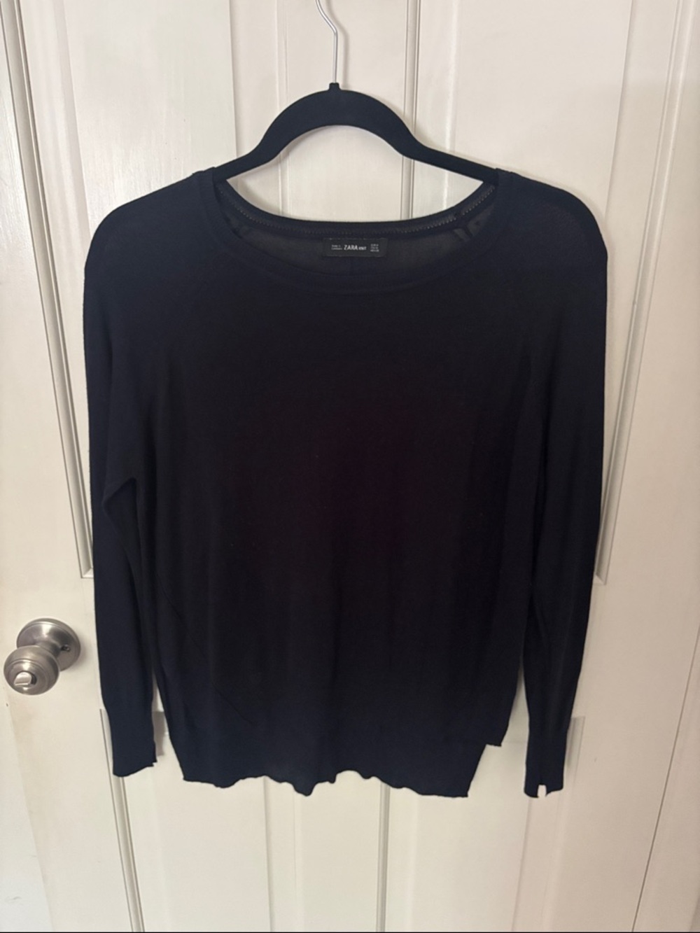 Zara Navy Blue Long Sleeve Lightweight Crewneck sweater